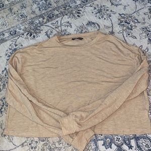 Tan Cropped Long Sleeve